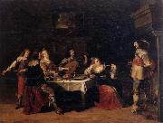 Christoph jacobsz.van der Lamen Cavaliers and courtesans in an interior china oil painting reproduction